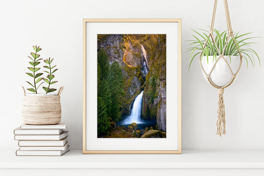 Wahclella Falls, Columbia River Gorge, OR - Framed Lustre Print